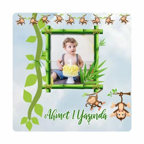 Safari Temalı Doğum Günü Magneti